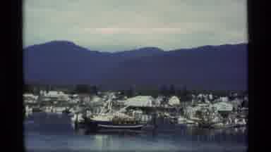 Alaska USA (1977): This Video Pans Over Water Showing Various Boats