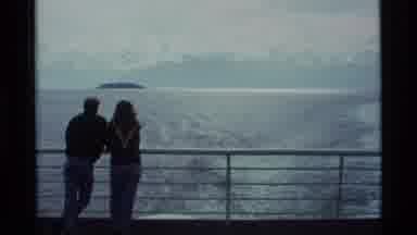 Alaska USA (1977): Couple On A Cruise Boat Looking At The Ocean As It Sails Over