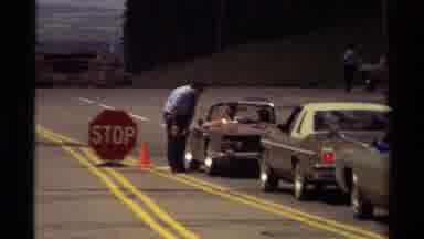 Canada (1979): Checkpoint Stop To Camping Area National Park Flags Waving Cars
