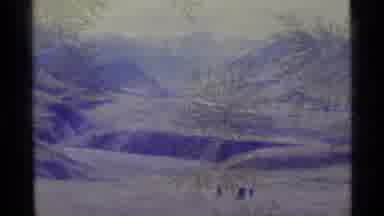 Alaska USA-1977: Snow Covered Mountain In Distance Hikers Entering A Valley