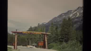 Canada (1979): Wooden Great Divide Sign And View Of Mountain On A Clear Day