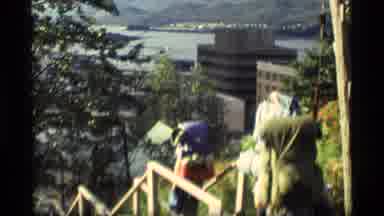 Alaska USA (1977): People Backpacking In Vacation Through The Beautiful City