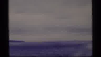 Alaska USA (1977): Aerial View Of Frozen Lake And Ferry Boat On A Cloudy Day
