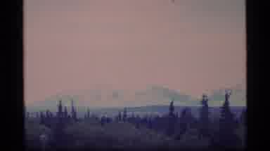 Alaska USA (1977): View Of Mountains And Trees On A Clear Sunny Day