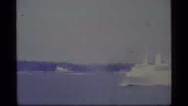 Alaska USA (1977): Old Black And White Grainy Footage Of Large Cruise Boat Going