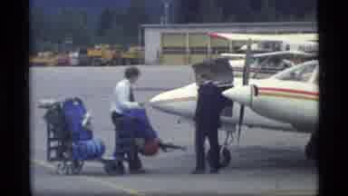 Glacier Bay Alaska USA (1977): Getting Luggage On The Airplane Then Getting Ready