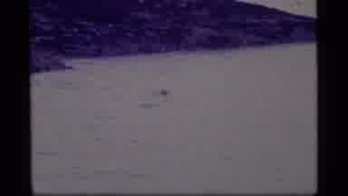 Glacier Bay Alaska USA (1977): Person On A Kayak Looking At Bird On Iceberg