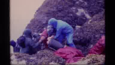 Glacier Bay Alaska USA (1977): Group Camping Trip In A Slippery Mountain Covered