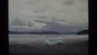 Glacier Bay Alaska USA (1977): Two Backpackers In A Barren Ice Plain Adjusting