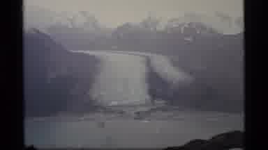 Glacier Bay Alaska USA (1977): Panning Shot Of River Flowing Down Hill