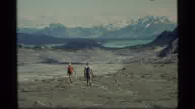 Glacier Bay Alaska USA (1977): Hike Walk Mountain Rock Two People Snow Men Shorts