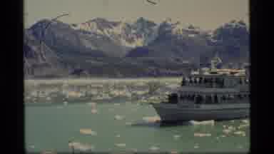 Glacier Bay Alaska USA (1977): A Boat Sails Between Pieces Of Ice