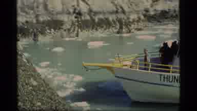 Glacier Bay Alaska USA (1977): Ship Docking Loading Workers Water Supplies Boat