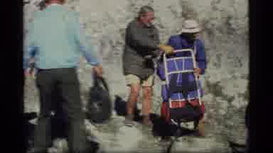 Glacier Bay Alaska USA (1977): Group Of Adventure Seeking People Getting Ready To