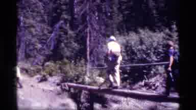 Sapphire Lake Montana USA (1977): A Group Of Hikers Hiking In The Woods