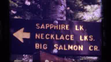 Sapphire Lake Montana USA (1977): Sign On A Hiking Trail Pointing To Sapphire Lake