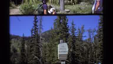 Sapphire Lake Montana USA (1977): A Group Of People Visiting A Monumental Camp