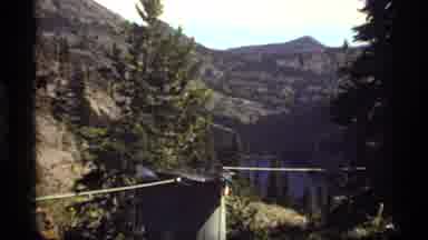 Sapphire Lake Montana USA (1977): View Of A Mountain Lake And Trees With A Rope Or