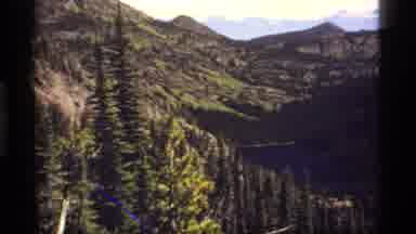 Sapphire Lake Montana USA (1977): Mountains And Forest Overlooking A Lake