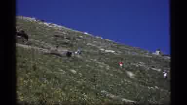 Sapphire Lake Montana USA (1977): Couple Hiking On A Small Trail On The Side Of A