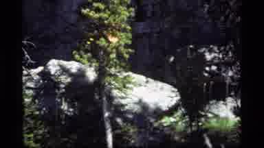 Sapphire Lake Montana USA (1977): Man In Orange Shirt Hiking Down Dangerous
