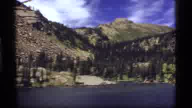 Sapphire Lake Montana USA (1977): A Group Of Hikers Film Green Mountains Around A
