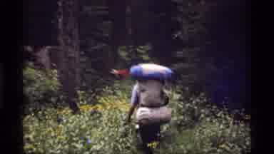 Sapphire Lake Montana USA (1977): A View Of Hikers Hiking In The Rocky Mountains