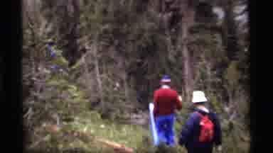 Sapphire Lake Montana USA (1977): People Hiking Through The Woods Wearing Clothing