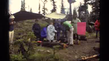 Sapphire Lake Montana USA (1977): People Preparing Their Tints In The Nature