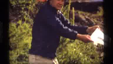 Sapphire Lake Montana USA (1977): A Male And Female Hanging Some Laundry Out To