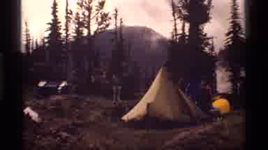 Sapphire Lake Montana USA (1977): People Walking Around A Campsite Looking At