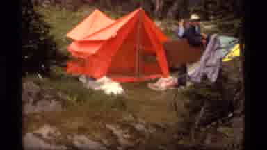 Sapphire Lake Montana USA (1977): Camera Shows Off Campsite As Some Folks Pitch