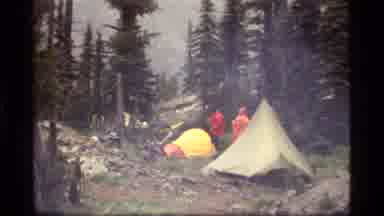 Sapphire Lake Montana USA (1977): People Camping In A Forest And A Few People With
