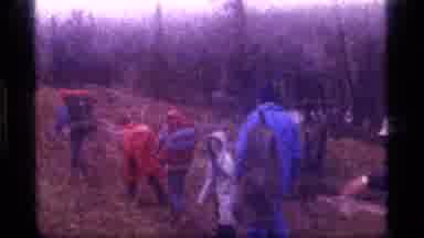 Sapphire Lake Montana USA (1977): Family Trekking Through Open Rock And Scrub