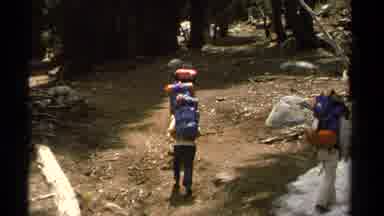 Lake Tahoe California USA (1978): A Team Of People In The Woods