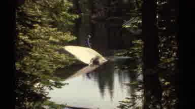Lake Tahoe California USA (1978): Two People Eating In The Rain While Camping In