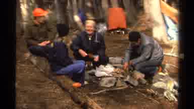 Lake Tahoe California USA (1978): Lumberjacks Taking A Cool Break Enjoying Some
