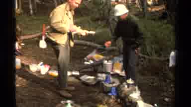 Lake Tahoe California USA (1978): A Group Of Campers Organizing Things