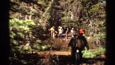 Lake Tahoe California USA (1978): A Group Of Hikers Walking In The Wilderness