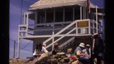 Lake Tahoe California USA (1978): Family Hike Up A Mountain To An Observatory