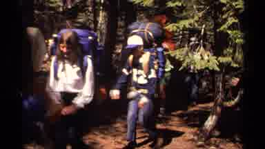 Lake Tahoe California USA (1978): At Least 5 Hikers Carrying Large Rucksacks
