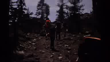 Lake Tahoe California USA (1978): People Are Backpacking And Hiking In A Forest