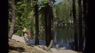 Lake Tahoe California USA (1978): A Man And A Woman Walking On A Trail In The