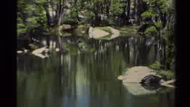 Lake Tahoe California USA (1978): Group Of Hikers Cross The Trail Next To The
