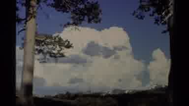 Lake Tahoe California USA (1978): Reflection Of Billowing White Clouds On Still