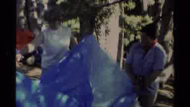 Lake Tahoe California USA (1978): Late 50'S Or 60'S Footage Of Campers Setting Up
