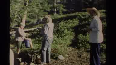 Lake Tahoe California USA (1978): Many Hikers Camping Out About To Set Fire To Fix