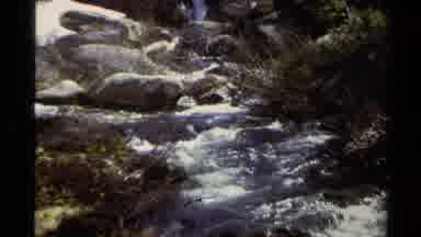 Lake Tahoe California USA (1978): Beautiful View Of A Small Waterfall Leading To A