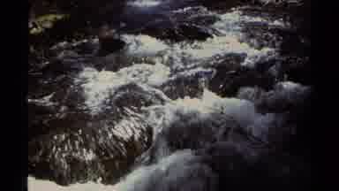 Lake Tahoe California USA (1978): White Water River Flows Passed Rocks And Also A