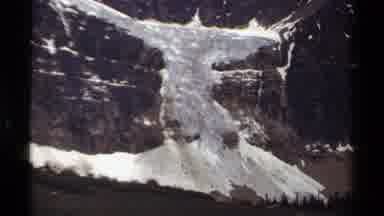 British Columbia Canada (1979): Shot Of Snow Covered Mountain Side Second Panning